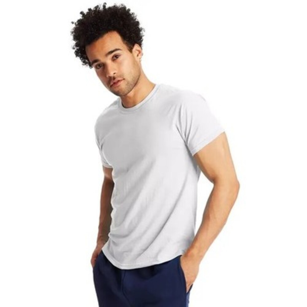Hanes X-Temp Cotton-Blend Short Sleeve Crewneck T-Shirt Men's Medium White